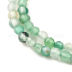 天然石瑪瑙ビーズ連売り  染め＆加熱  多面カット  ラウンド  アクアマリン  3mm  穴：0.6mm  約125~126個/連  14.96~15.16''（38~38.5センチメートル）&nbsp;G-G259-D09-3mm