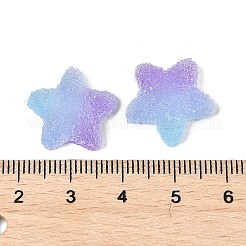 模造キャンディ食品スタイルの樹脂カボション  スター  グラデーションカラー  空色  17x17.5x6mm&nbsp;X1-RESI-R461-02N