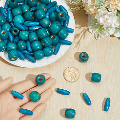 200Pcs 2 Styles Dyed Natural Wood Beads&nbsp;WOOD-PA0001-29B