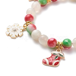 Christmas Tree & Snowflake & Snowman Charm Bracelet&nbsp;BJEW-JB08663