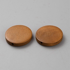 ウッドビーズ  フラットラウンド  ペルー  25x5mm  穴：2.5mm&nbsp;WOOD-WH0124-99C