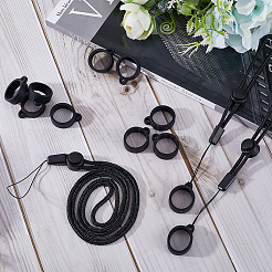 36Pcs Silicone Rings with 6Pcs Polyester Necklace Lanyard Anti-Loss Pendant Holder&nbsp;DIY-GF0008-07A