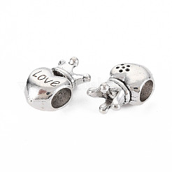 Tibetan Style Alloy European Beads Rhinestone Settings&nbsp;TIBEB-N007-025