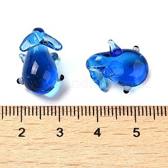 手作りランプワーク家の装飾  ギフト用の3Dクジラの装飾品  ブルー  16.5~17x12.5~13x10~11mm&nbsp;X1-LAMP-K039-09