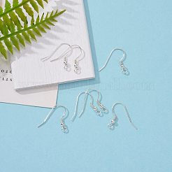 925スターリングシルバーピアスフック  スタンプ925個付き  銀  14.5x15x2.5mm  穴：1.2mm  21ゲージ  ピン：0.7mm&nbsp;STER-K167-052S