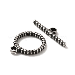316ステンレススチールトグル留め具  リング  アンティークシルバー  リング：19x16x2.5mm  穴：2.5mm  バー：6x23x2.5mm  穴：2mm&nbsp;STAS-A060-03AS