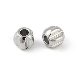 変色しない304ステンレススチールビーズ  花  ステンレス鋼色  4x4x3.5mm  穴：1.6mm&nbsp;STAS-C108-08B-P