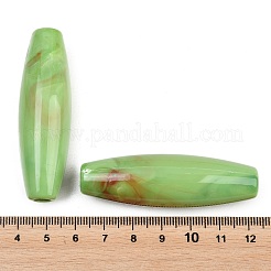 オペークアクリルヨーロピアンビーズ  ライス  大穴ビーズ  ライムグリーン  60.5x18.5mm  穴：6mm  約41個/500g&nbsp;OACR-G064-08B