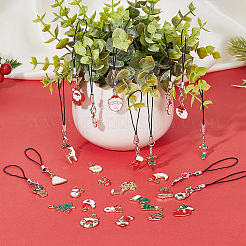 Christmas Theme Alloy Enamel Mobile Straps&nbsp;HJEW-AB00092