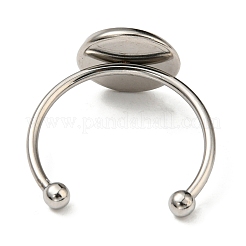 Tarnish Resistant 304 Stainless Steel Open Cuff Ring Findings&nbsp;STAS-H215-01B-P