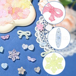 180個 6種類の透明クラックルアクリルビーズ  混合形状  ミックスカラー  9~30x15~28x6.5~13mm  穴：1.8~2mm  30個/スタイル&nbsp;OACR-YW0004-30