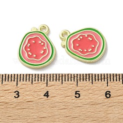 フルーツ合金エナメルチャーム  グアハベ  ライトゴールド  ライトコーラル  16x13x1.5mm  穴：1.4mm&nbsp;PALLOY-S058-01LG-27