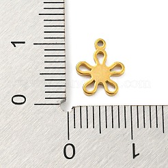 304ステンレススチールチャーム  ゴールドカラー  レーザー切断  花  9x7.5x1mm  穴：0.6mm&nbsp;STAS-Q306-01G-A