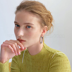 1 Pair 304 Stainless Steel Hoop Earrings&nbsp;EJEW-TA0001-89B