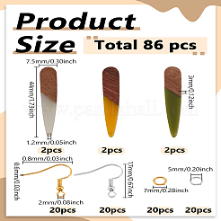 DIY Resin & Walnut Wood Dangle Earring Making Kits&nbsp;DIY-LP0003-35B