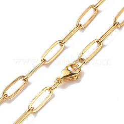 304 Stainless Steel Oval Link Bracelet and Necklace with Paperclip Chains&nbsp;SJEW-JS01254