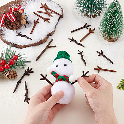 240個 6種類の樹脂製雪だるまの手  クリスマス用の木の枝、人工トナカイ、ヘラジカの角、DIY クラフト  ココナッツブラウン  49~78x14~20mm  40個/スタイル&nbsp;DIY-GA0008-15