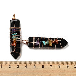 7 Chakra Gemstone Big Pointed Pendants&nbsp;G-H308-04G-02
