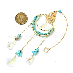 Brass Cable Chains Mushroom Pendant Decorations&nbsp;HJEW-TA00152