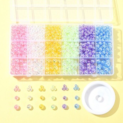 DIY Round Transparent Acrylic Beads Bracelets Making Kits&nbsp;DIY-FS0008-17