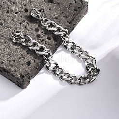 Non-Tarnish 304 Stainless Steel Curb Chain Bracelet for Men Women&nbsp;BJEW-G669-23P