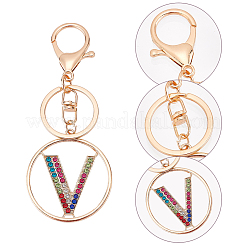 4Pcs 4 Styles Alloy Colorful Rhinestone Keychain&nbsp;KEYC-WR0001-27