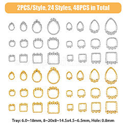 48Pcs 24 Style Brass Sew on Prong Settings&nbsp;KK-FH0006-93