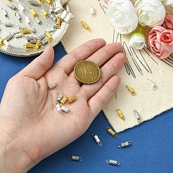 真鍮製ネジ留め具20個  ジュエリー作りのための  コラム  ゴールドカラー  13~14x4mm  穴：1.8mm&nbsp;KK-YW0002-40G
