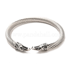 304ステンレススチール製カフバングル  イーグルトルクバングル  アンティークシルバー  内径：2-5/8インチ（6.8cm）&nbsp;BJEW-E094-20AS