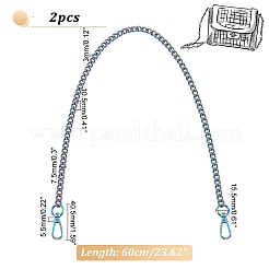 2Pcs Zinc Alloy Curb Chain Bag Handles&nbsp;FIND-PH0009-82B