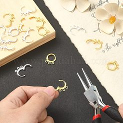 20 個 2 色の真鍮フレンチフックピアスパーツ  カン付き  ゴールデン＆シルバー  14.5x11.5x1.8mm  穴：1.6mm  ピン：0.8mm  10個/カラー&nbsp;KK-CJ0002-06