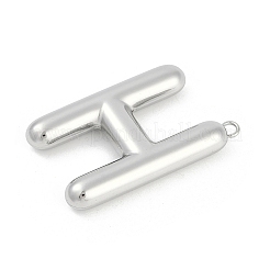 304ステンレスペンダント  レターチャーム  文字h  38x24x6.5mm  穴：2mm&nbsp;STAS-I325-146P-H
