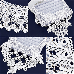 6Pcs 6 Style Milk Silk Embroidered Floral Lace Collar&nbsp;DIY-GF0005-42