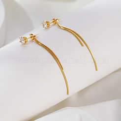 Elegant Stainless Steel Flat Round Tassel Stud Earrings&nbsp;BX2341-2