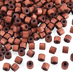 木材ヨーロッパのビーズ  大穴ビーズ  染め  コラム  11.5x10.5mm  穴：5.5mm  200pc&nbsp;WOOD-TA0003-09B