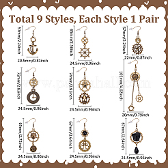 9Pairs 9 Styles Zinc Alloy Dangle Earrings&nbsp;EJEW-UN0006-96