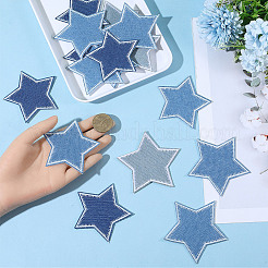 20個 4スタイル ポリエステル刺繍糸 アイロン接着/縫い付けパッチ  プラスチック付き  布のアップリケ  スター  ミックスカラー  73~83x75~80x0.8~1mm  5個/スタイル&nbsp;PATC-GF0001-74