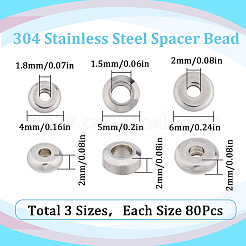 240Pcs 3 Styles 304 Stainless Steel Spacer Beads&nbsp;STAS-SC0006-72