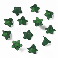 透明なアクリルビーズ  艶消し  花  濃い緑  17.5x12mm  穴：1.5mm  約770個/500g&nbsp;PLF018-09