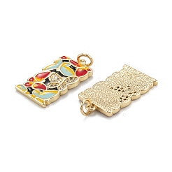 Brass Micro Pave Clear Cubic Zirconia Pendants&nbsp;ZIRC-A020-09G