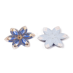 Printed Translucent Acrylic Flower Connector Charms&nbsp;OACR-T028-26