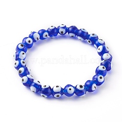 Handmade Evil Eye Lampwork Beaded Stretch Bracelets Sets&nbsp;BJEW-JB06218