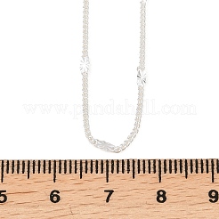 2mmスター真鍮カーブチェーンネックレス（メンズ・レディース）  925銀メッキ  17.72インチ（45cm）&nbsp;NJEW-L012-09S