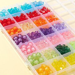 DIYキャンディーカラーブレスレット作りキット  キューブ＆ラウンド＆フラットラウンドアクリルビーズを含む  弾性コード  ミックスカラー  ビーズ：1050個/袋&nbsp;DIY-FS0003-27