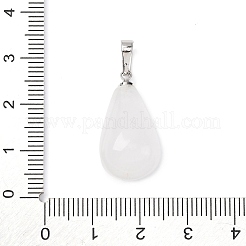 ティアドロッププラチナトーン真鍮水晶ペンダント  水晶  24~26x13mm  穴：5x8mm&nbsp;G-F267-04I