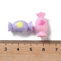 ツートンの不透明アクリルビーズ  シュガー  ミックスカラー  10x20x10mm  穴：2.8mm  約500個/500g&nbsp;SACR-I005-09A