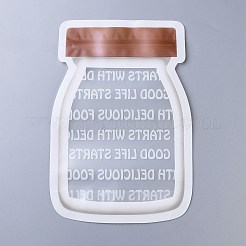 再利用可能なボトル形状のジッパーシールバッグ  新鮮な気密シール食品保存袋  ナッツキャンディークッキー用  ワード模様  ブラウン  24.5x16.7cm&nbsp;LS-OPP-Z001-05-B