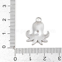 オーシャンシリーズ 304 ステンレススチールペンダント  ステンレス鋼色  タコのチャーム  20x16.5x2mm  穴：3mm&nbsp;STAS-L313-04D-P