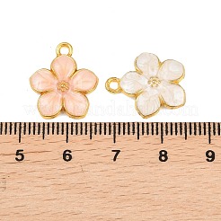合金エナメルチャーム  花のチャーム  ゴールドカラー  ミックスカラー  17x15x2.5mm  穴：1.6mm&nbsp;FIND-H065-02G
