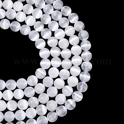Natural Selenite Beads Strands&nbsp;G-N328-025B-02
